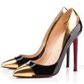 Christian Louboutin Scarpin Pigalle Ponta Dourada Inspired.